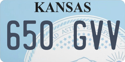 KS license plate 650GVV
