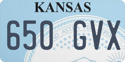 KS license plate 650GVX
