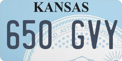 KS license plate 650GVY