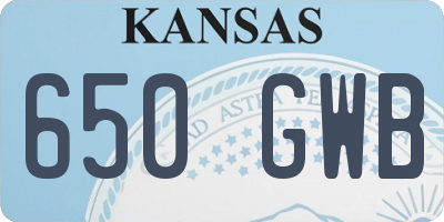 KS license plate 650GWB