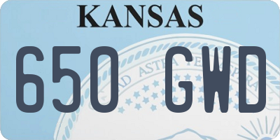 KS license plate 650GWD