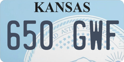 KS license plate 650GWF