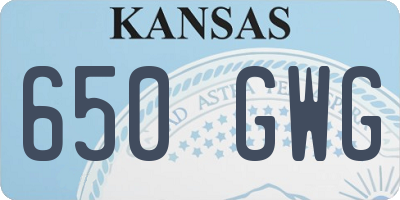 KS license plate 650GWG