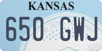 KS license plate 650GWJ