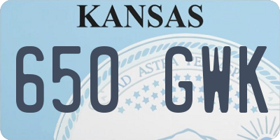 KS license plate 650GWK