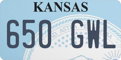 KS license plate 650GWL