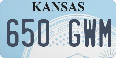 KS license plate 650GWM