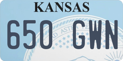 KS license plate 650GWN