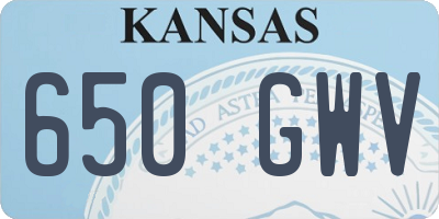 KS license plate 650GWV