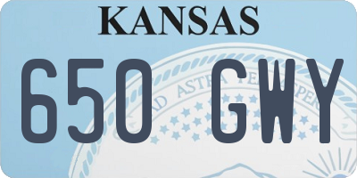 KS license plate 650GWY