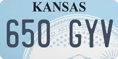KS license plate 650GYV