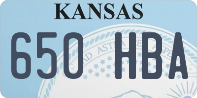 KS license plate 650HBA