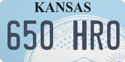 KS license plate 650HRO