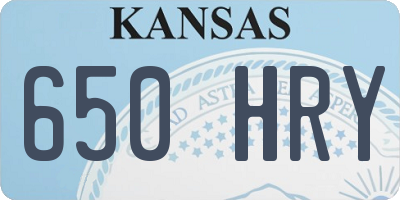 KS license plate 650HRY