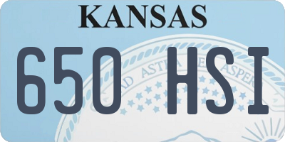 KS license plate 650HSI