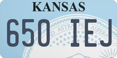 KS license plate 650IEJ