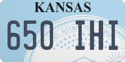 KS license plate 650IHI
