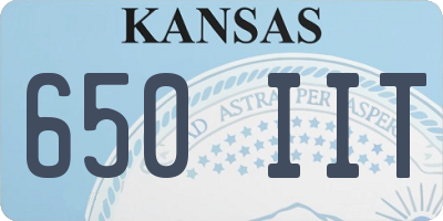 KS license plate 650IIT