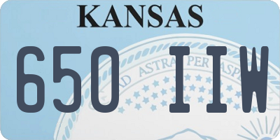 KS license plate 650IIW