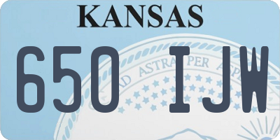 KS license plate 650IJW