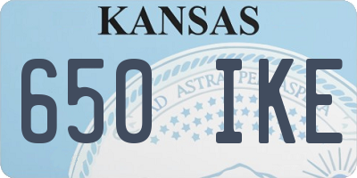 KS license plate 650IKE