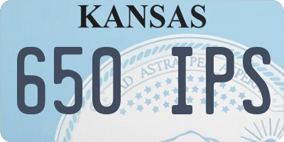 KS license plate 650IPS