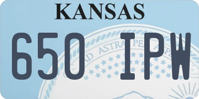 KS license plate 650IPW
