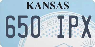 KS license plate 650IPX