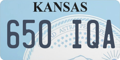KS license plate 650IQA