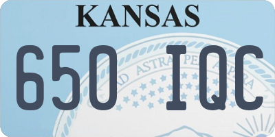 KS license plate 650IQC