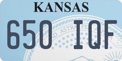 KS license plate 650IQF
