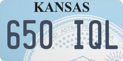 KS license plate 650IQL