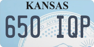 KS license plate 650IQP