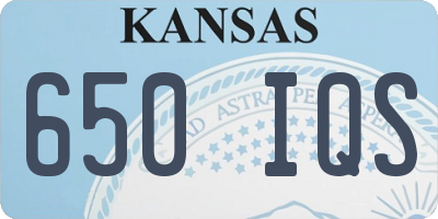 KS license plate 650IQS