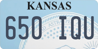 KS license plate 650IQU