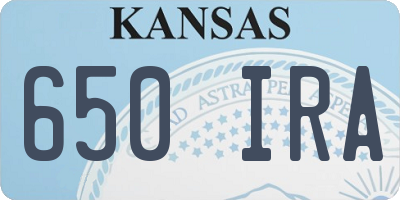 KS license plate 650IRA