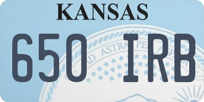 KS license plate 650IRB