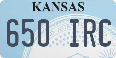 KS license plate 650IRC