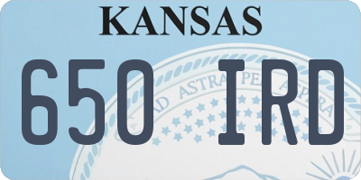 KS license plate 650IRD