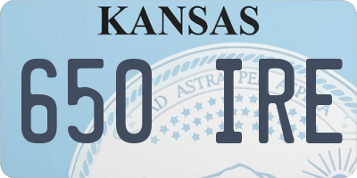 KS license plate 650IRE