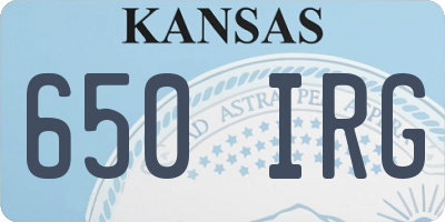 KS license plate 650IRG