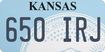 KS license plate 650IRJ
