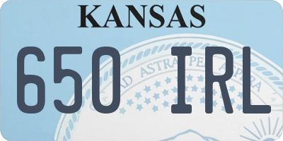 KS license plate 650IRL