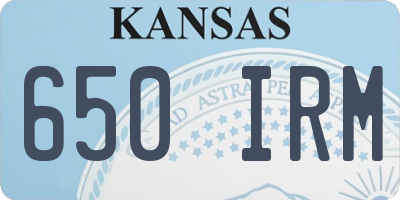 KS license plate 650IRM