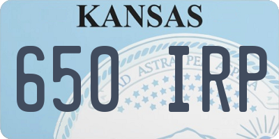 KS license plate 650IRP