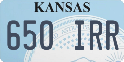 KS license plate 650IRR