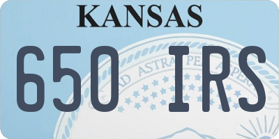 KS license plate 650IRS