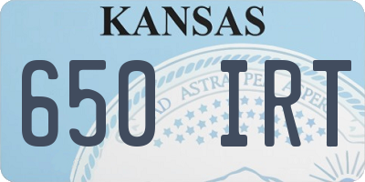 KS license plate 650IRT