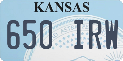 KS license plate 650IRW