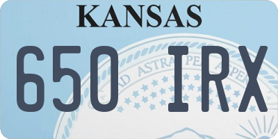KS license plate 650IRX